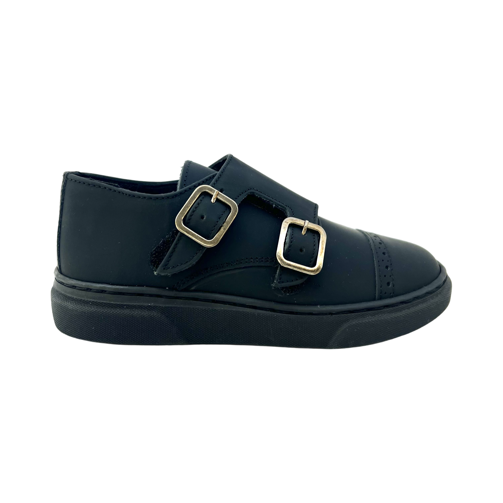 Blublonc Black Gum Double Monkstrap Sneaker