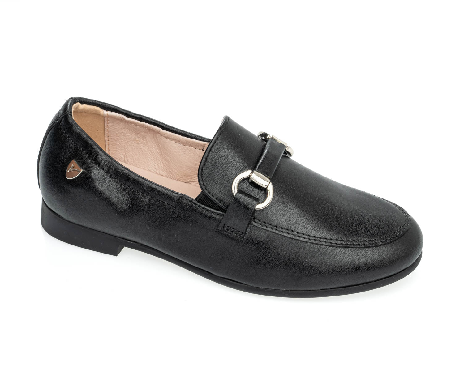 Venettini Black Chain Loafer with Elastic Back