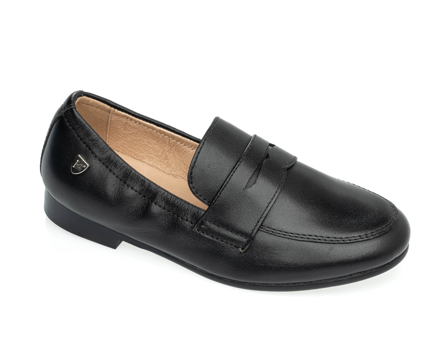 Venettini Black Penny Loafer with Elastic Back