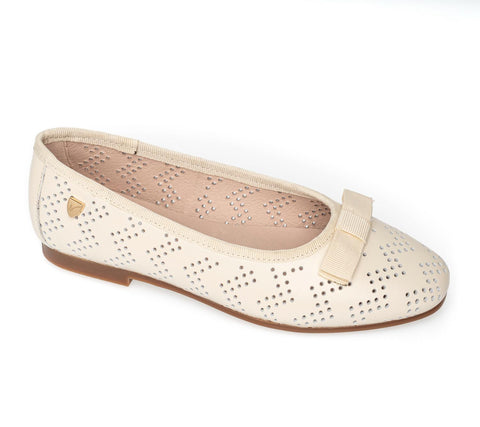 Venettini Cream Perf Ballet Flat