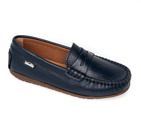 Venettini Navy Grain Penny Loafer