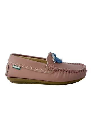 Fascani Chiffon Moccasin with Denim Heart