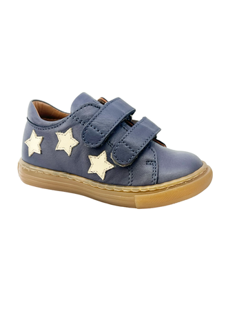 Angulus Blue Double Velcro Sneaker with Stars