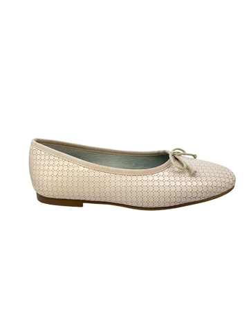 Luccini Ivory Embossed Ballet Flat