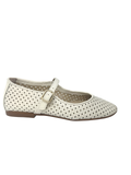 Blublonc Ivory Perf Buckle Flat