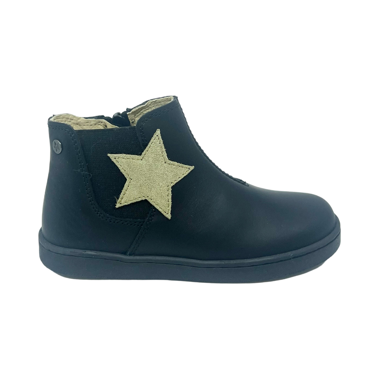 Naturino Black/Stone Star Zip Bootie - Drilia