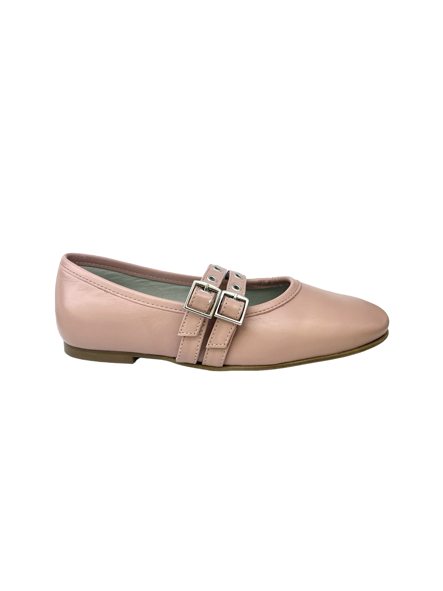 Luccini Pink Buckle Ballet Flat