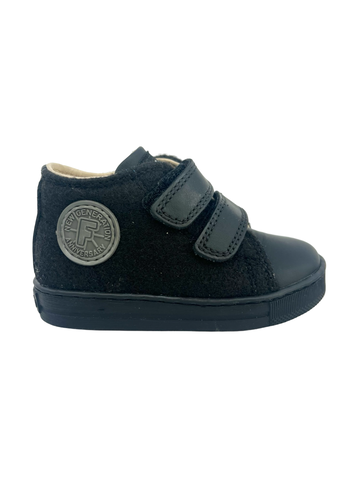 Falcotto Black Felt Double Velcro Sneaker - Michael