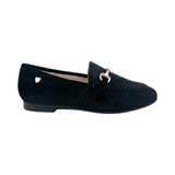 Venettini Black Weave Velvet Chain Loafer