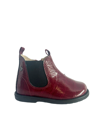 Falcotto Bordeaux Croco Zip Bootie - Winter Wood