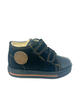 Falcotto Black Double Velcro Sneaker with Yellow Stitching