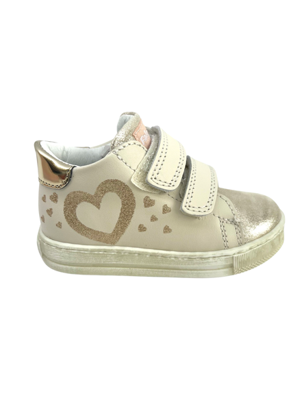 Falcotto Milk Double Velcro Sneaker with Gold Heart - Cordis – A Shoe Inn