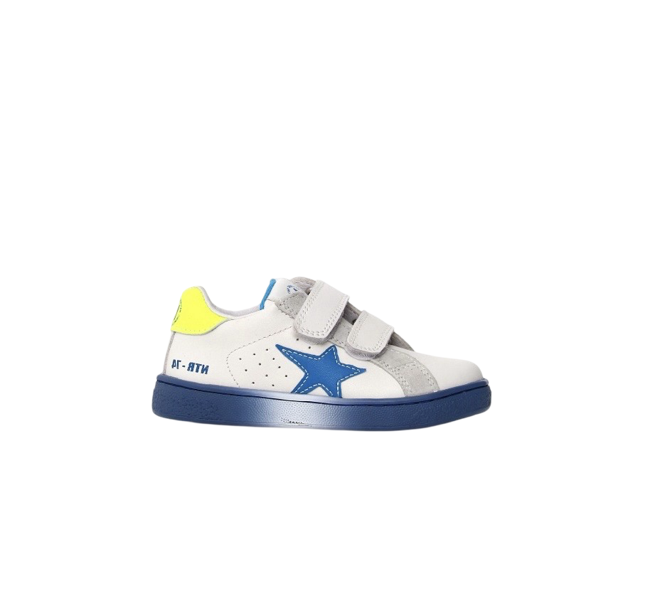 Naturino Oltremare-Yellow Star Double Velcro Sneaker- Pinn