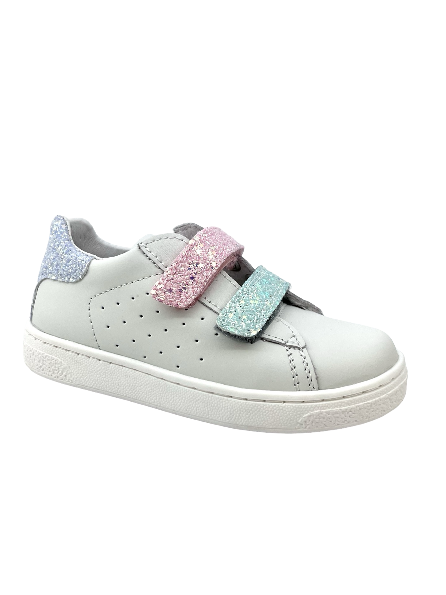 Naturino Capri Pink Glitter Double Velcro Sneaker- Hasselt