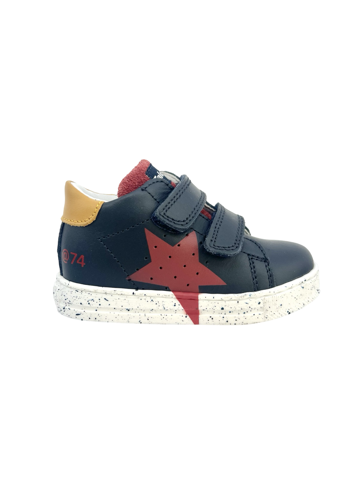 Falcotto Blue Double Velcro Sneaker with Star - Salazar