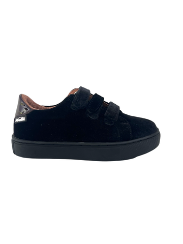 Venettini Black Velvet/Mirror Triple Velcro Sneaker