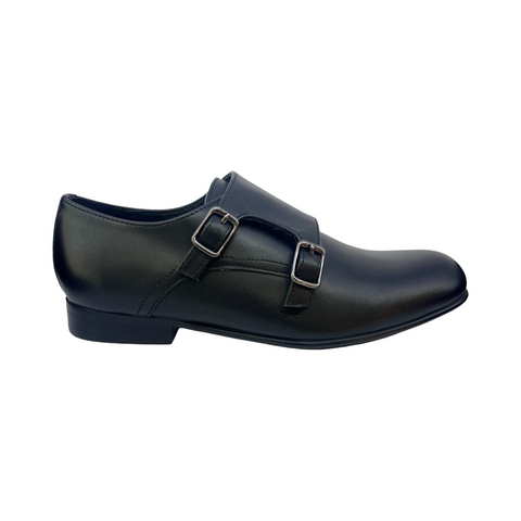 Venettini Black Double Monkstrap Dress Shoe- Clint