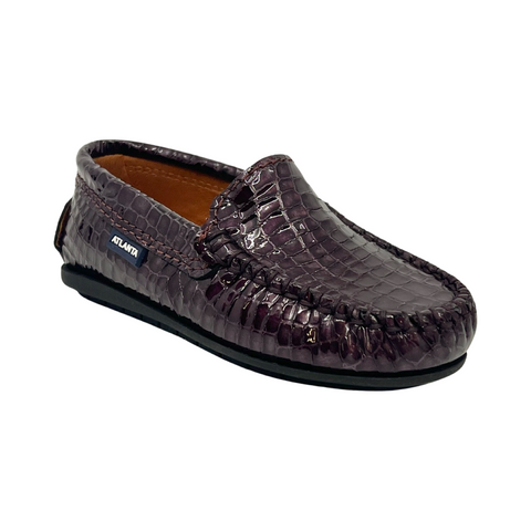 Atlanta Purple Patent Snakeskin Mocassin