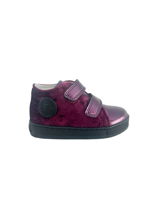 Falcotto Purple Crushed Velvet Double Velcro Sneaker Michael