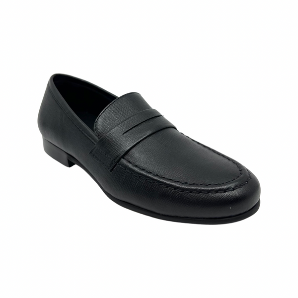 Venettini Black Texture Penny Loafer Bryson – A Shoe Inn